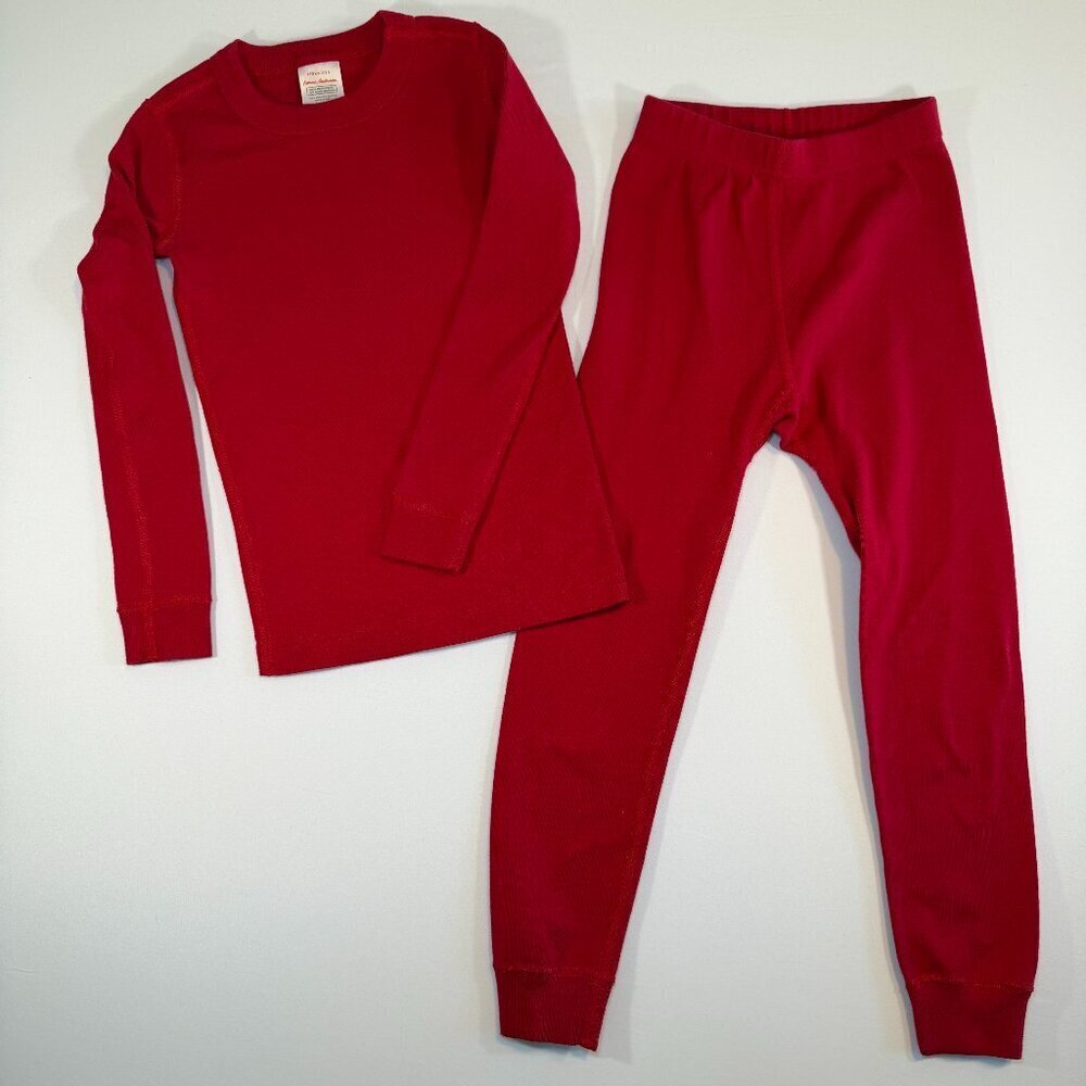 HANNA ANDERSSON Cotton 2 Pc Pajama PJ Set Red Kids Sz 5 (110) - Picture 3 of 10